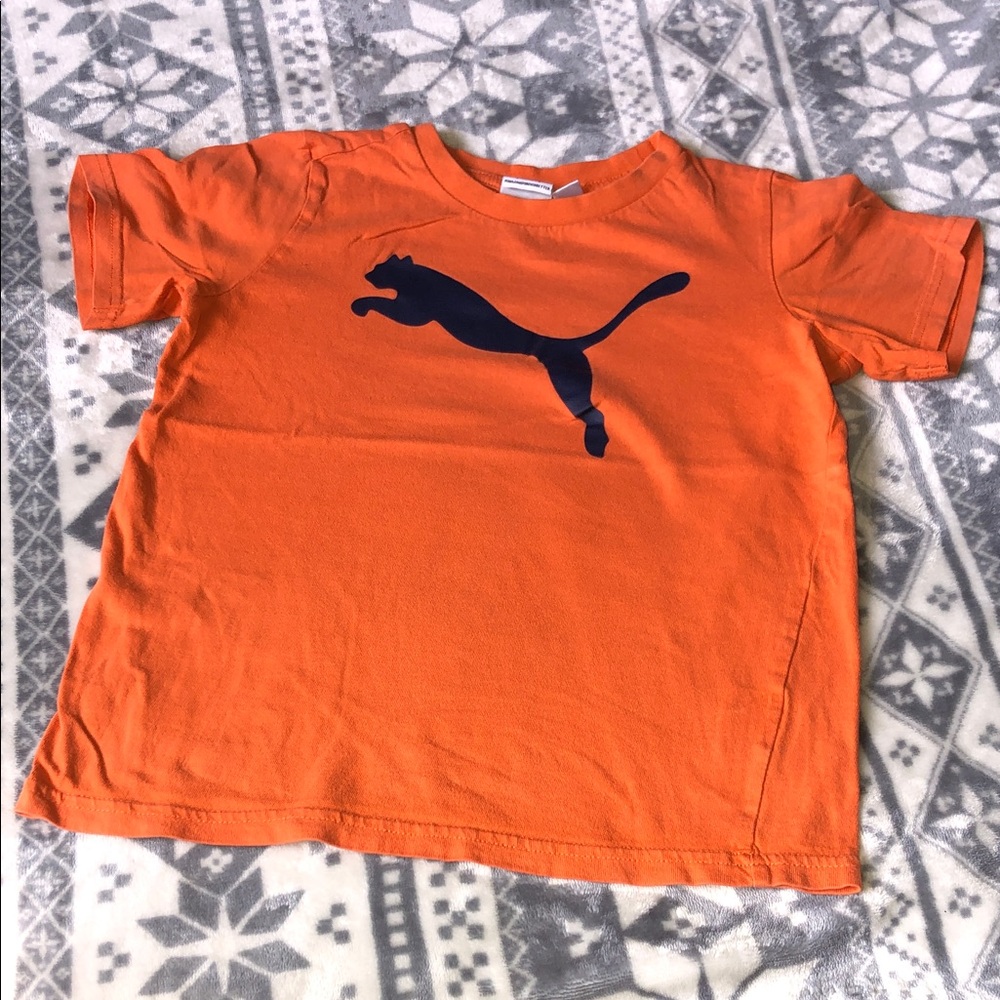 Puma Bright Orange Tee with Navy Puma Logo